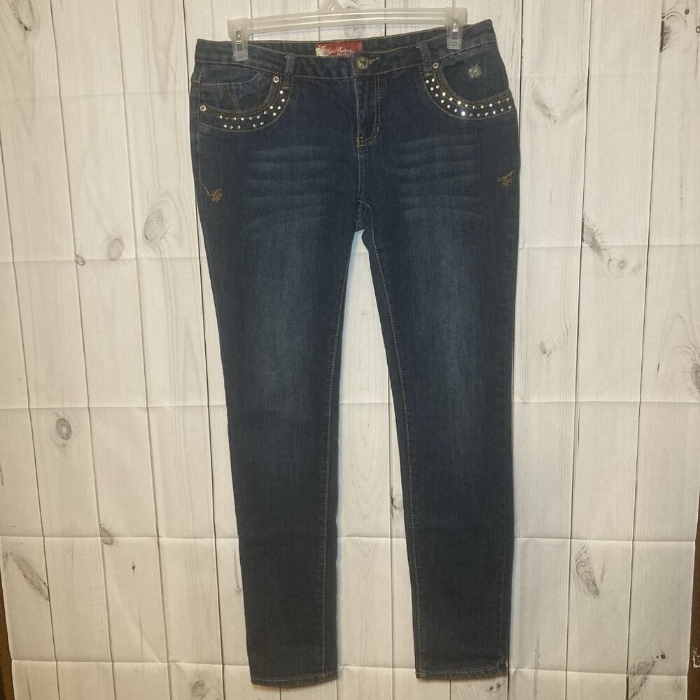 Apple Bottoms Jeans Womens 11/12 Embroidered, Rhinestones Denim Wash  AFJ0856R